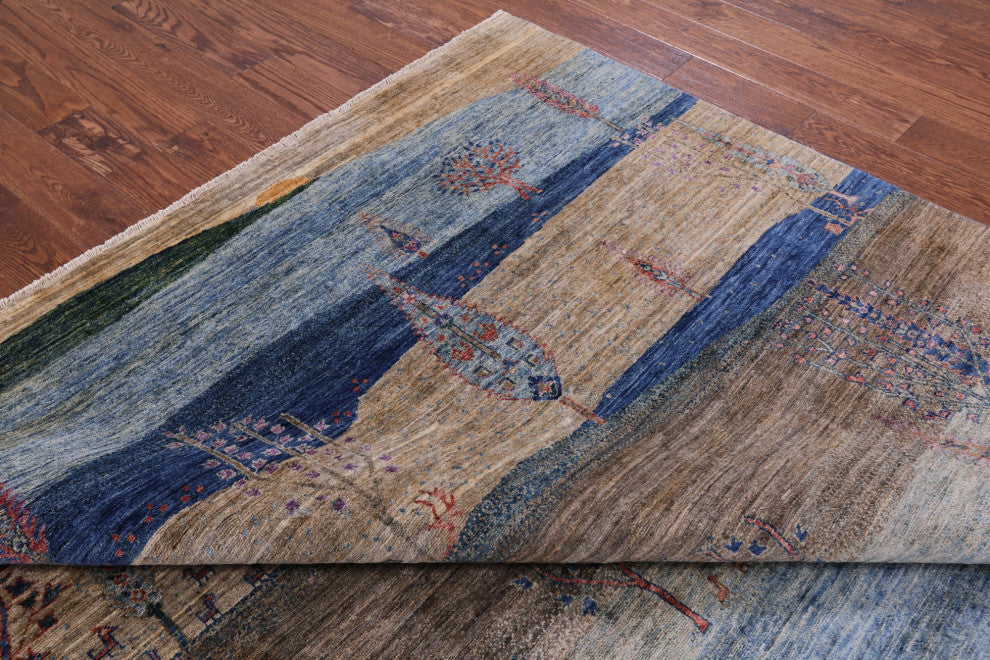 8' 1" X 10' 0" Tribal Persian Gabbeh Handmade Wool Rug Q9718