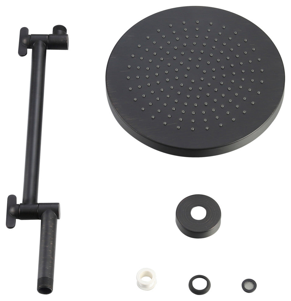 MODONA's 10" Rain Shower Head With 17" ADJUSTABLE Shower Arm, Rubbed Bronze