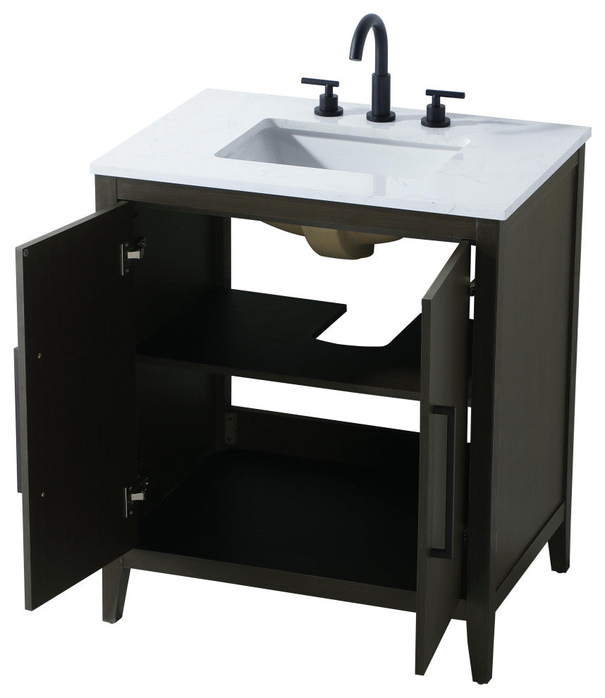 Home Living 30" Single Bathroom Vanity, Mocha Brown