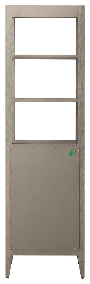 Vanity Art 21" Freestanding Linen Cabinet, Driftwood Gray, Matte Black Handle