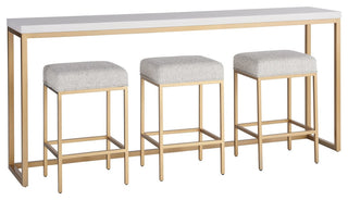 Miranda Kerr Metal Console Table, Gold Finish With White Top