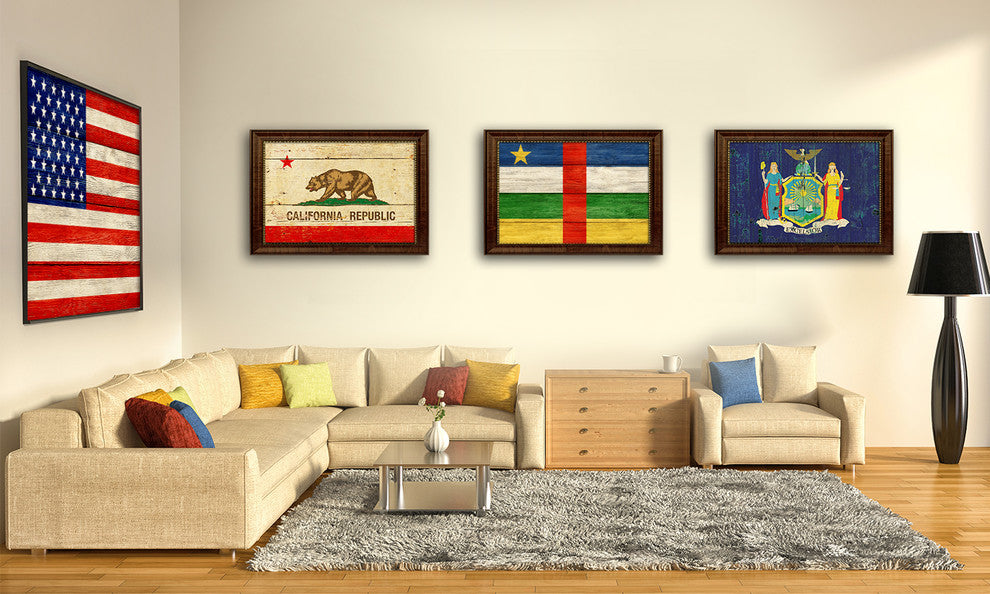 Central African Republic Country Textured Flag Print, 15"X21"