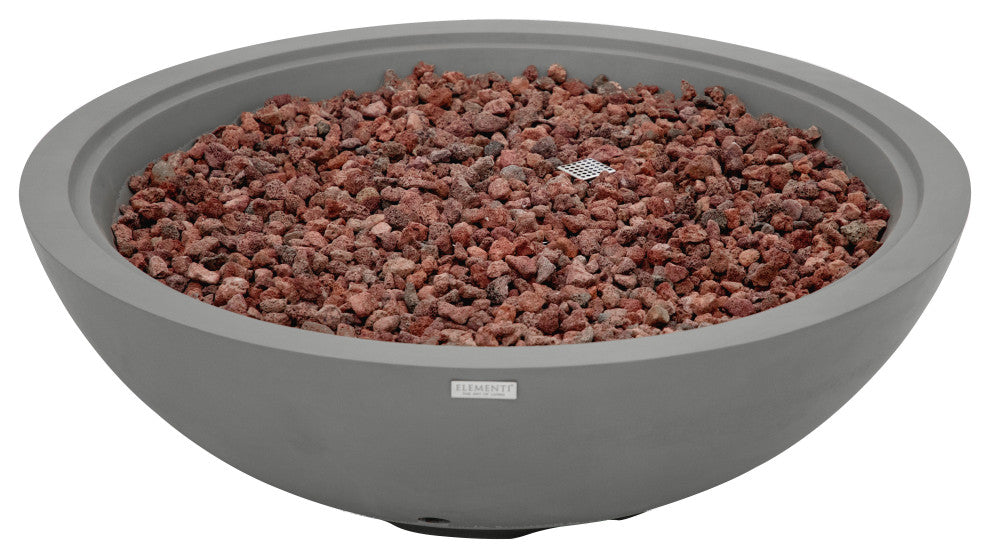 Rose Bowl Round Light Grey Concrete 48" Natural Gas Fire Bowl
