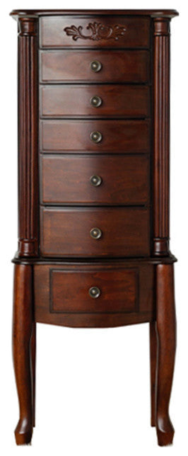 Amber Walnut Jewelry Armoire, Auburn, Walnut