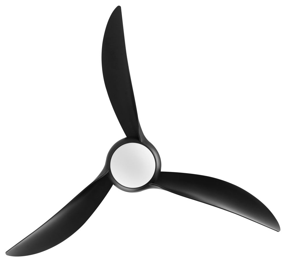 Aviator 52" 1-Light App 6-Speed Retro Swirl LED Ceiling Fan, Black