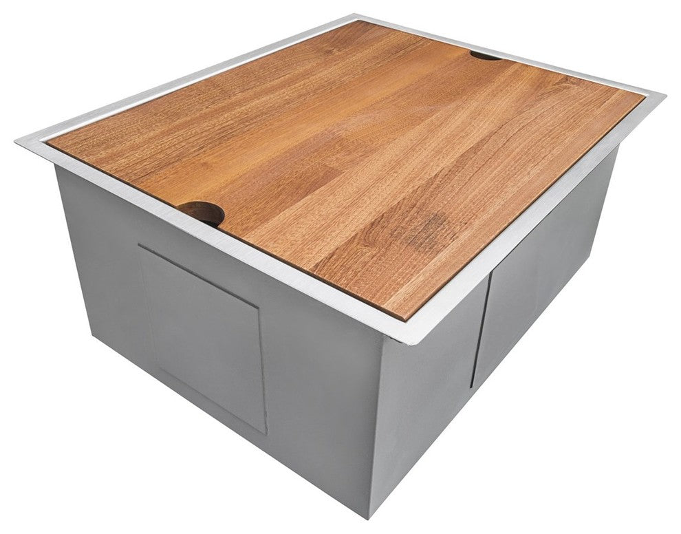 Ruvati 23" Workstation Undermount Stainless Steel Kitchen Sink, RVH8308