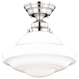 Huntley 12" Flush Mount, Satin Nickel