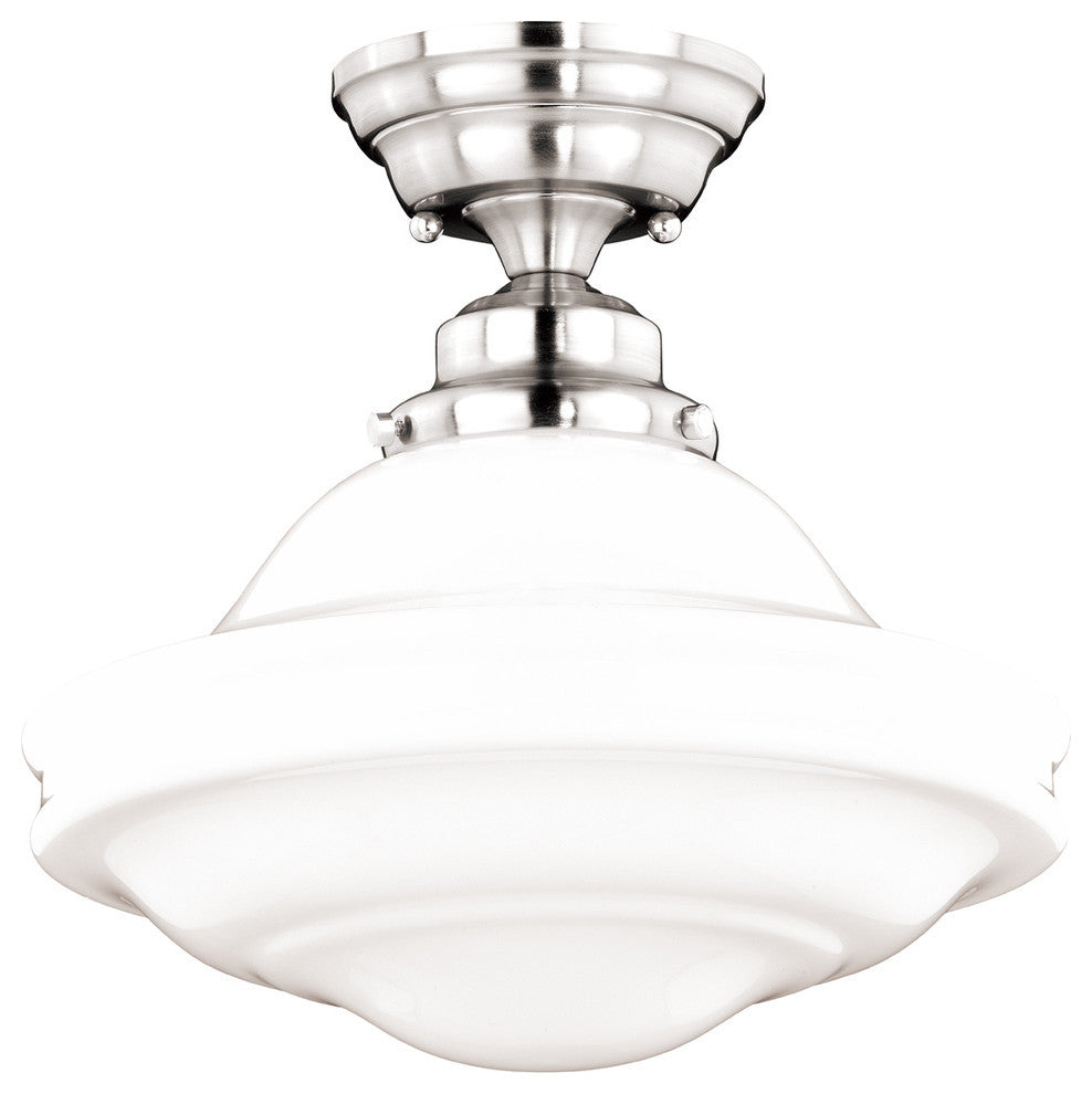 Huntley 12" Flush Mount, Satin Nickel