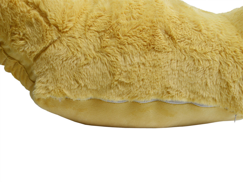 Faux Fur Bedrest Shell, Ochre, 28"x30" X17"