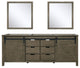 Marsyas 80" Double Vanity, No Top and 30" Mirrors, Rustic Brown