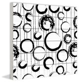 "Circle Variations" Painting Print on White Wood