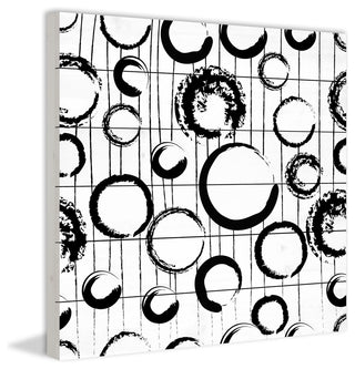 "Circle Variations" Painting Print on White Wood