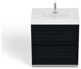 Boutique Bath Vanity, Black, 30", Single Sink, Freestanding