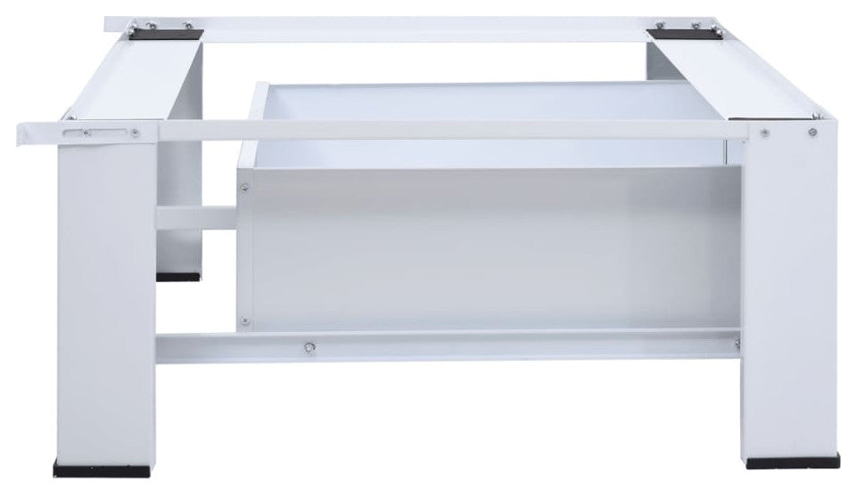 vidaXL Double Washing and Drying Machine Pedestal Washer and Dryer Stand White, 220.5 Lb With Drawer