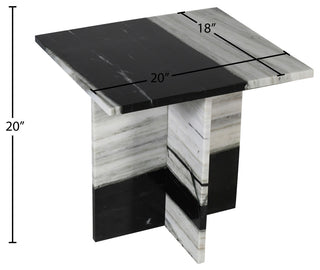 Verona Marble End Table, Panda