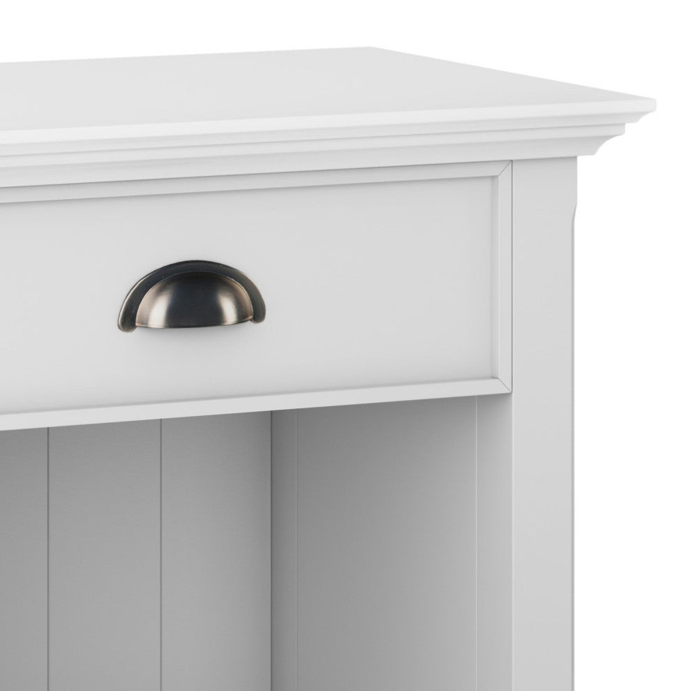 Acadian Solid Wood Bedside Table, White