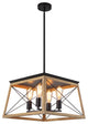 4-Light Square Kitchen Island Rustic Chandeliers, Brown