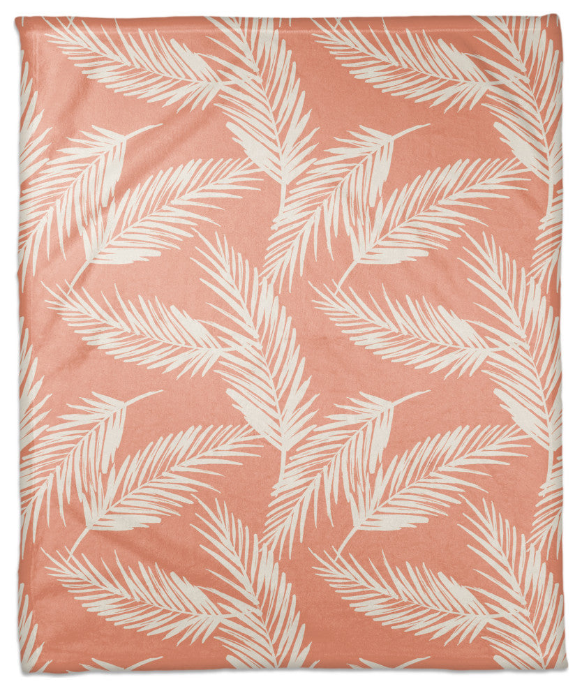 Nature Palm Coral 50x60 Throw Blanket