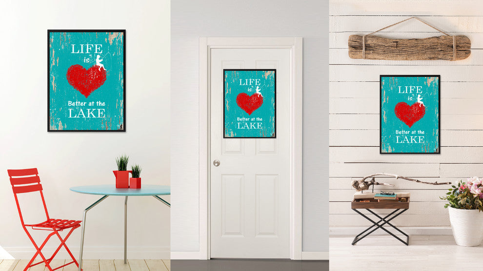 Life Is Better At The Lake Inspirational, Canvas, Picture Frame, 13"X17"