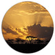 Sunset In Africa With Acacia Tree, Landscape Round Wall Art, 23"