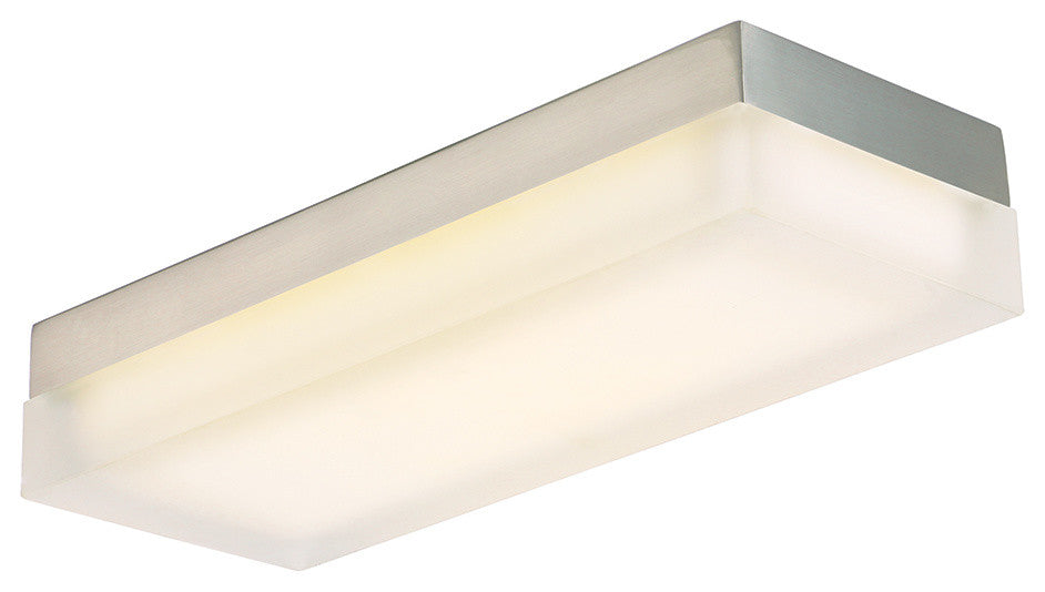 WAC Lighting Dice 14" Rectangular LED Warm White Flush Mount, Brushed Nickel