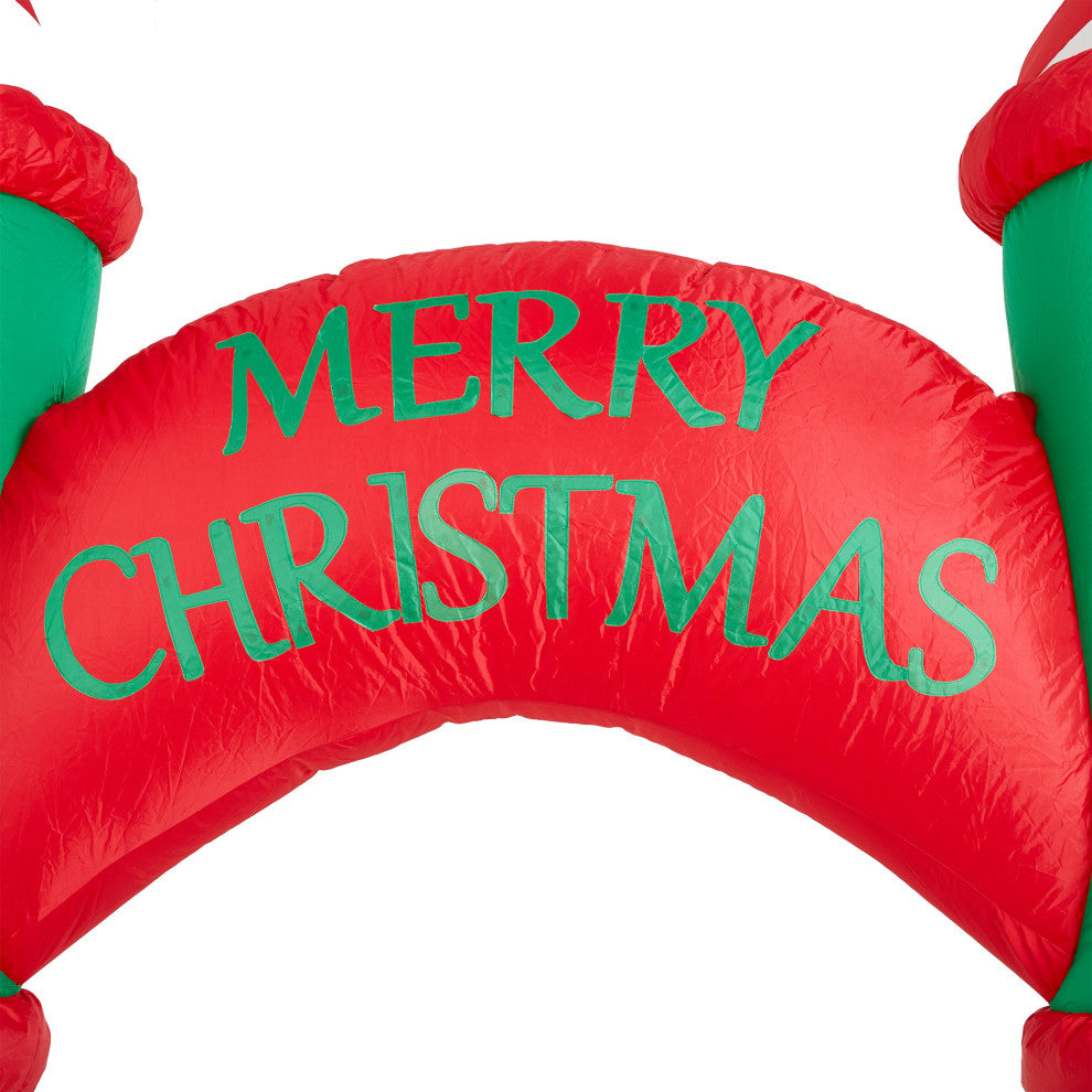 10FT Lighted Inflatable Arch Gate With Soldiers Decor