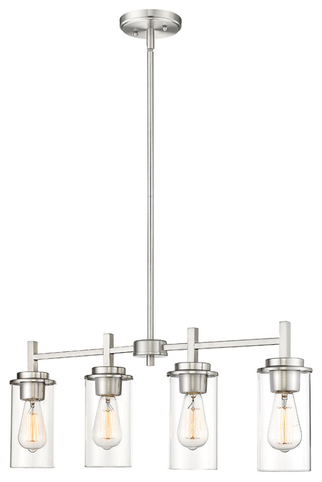 4 Light 28" Brushed Nickel Chandelier
