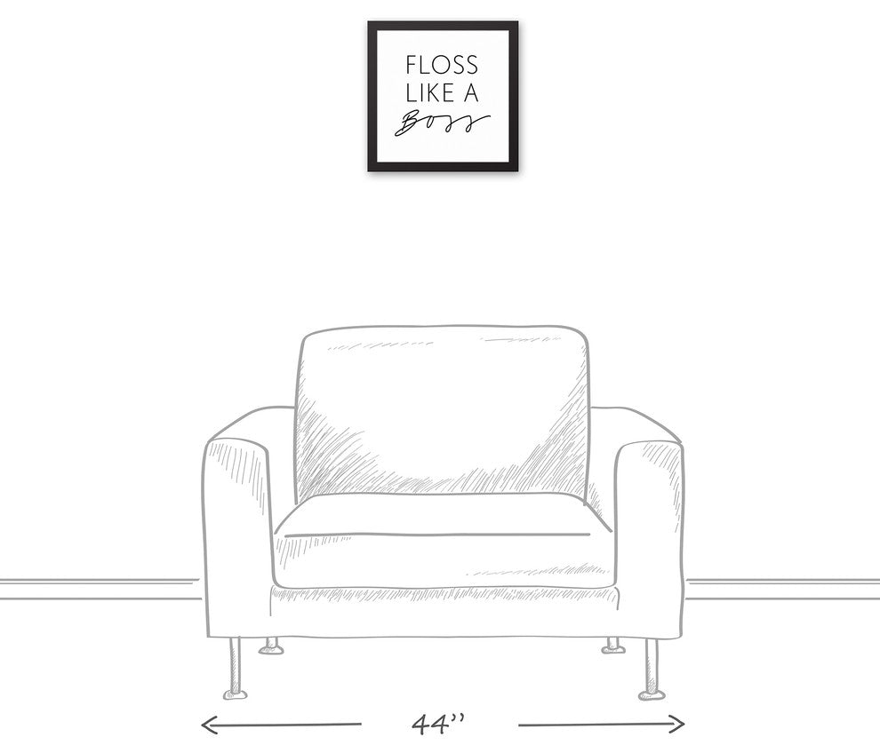 Floss Like a Boss Black Framed Canvas, 12"x12"