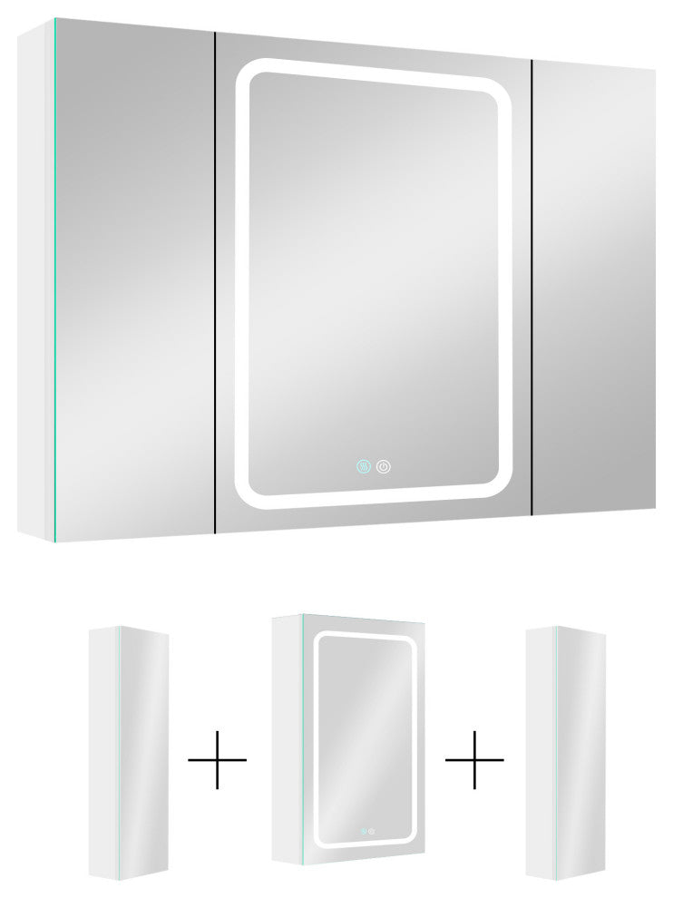 40 in.W x 30 in. H Aluminum Surface Mounted LED Medicine Cabinet with Mirrors