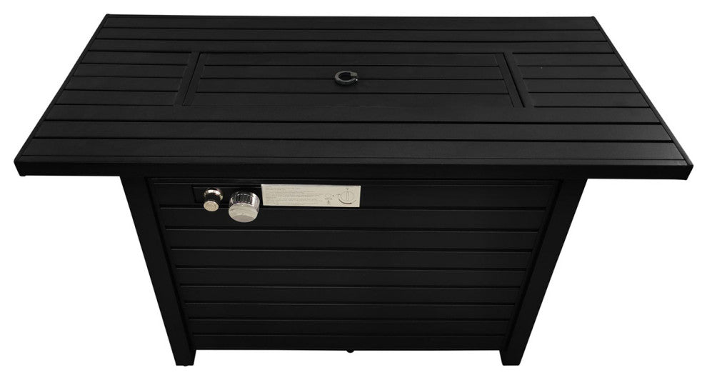 Steel Outdoor Fire Pit Table With Lid, Black