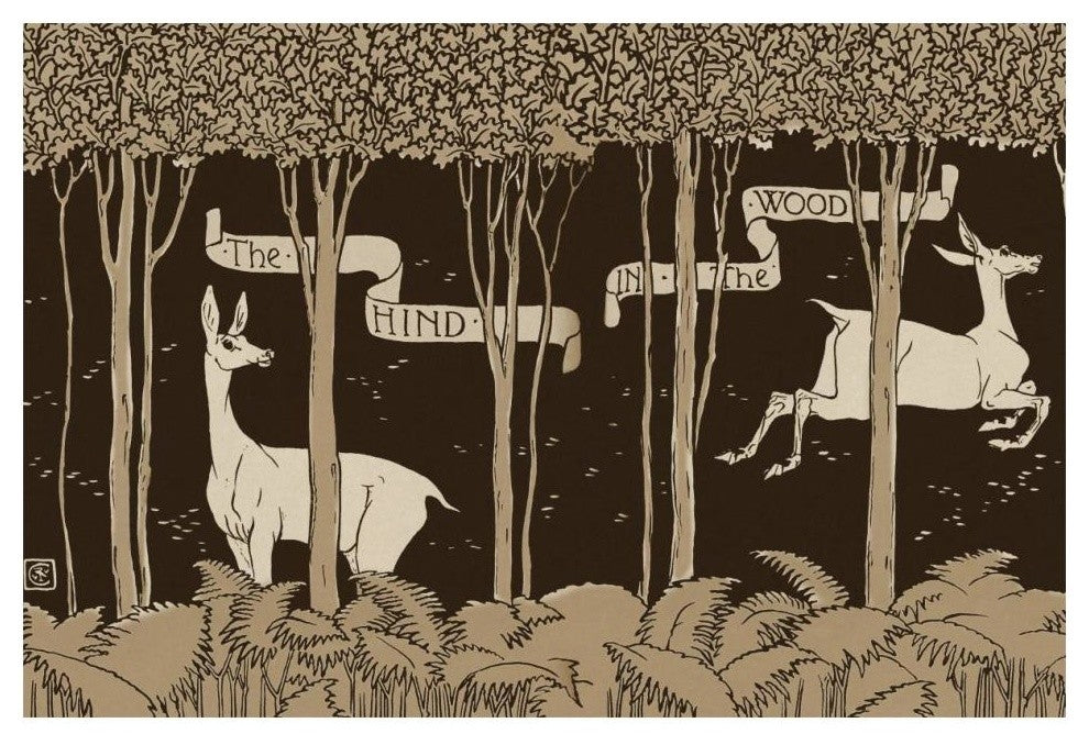 "Hind in the Wood Title Page" Digital Paper Print by Walter Crane, 20"x14"