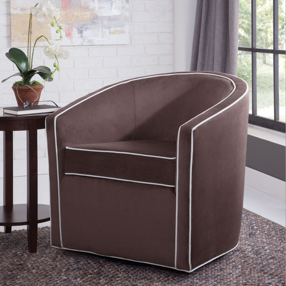 Keely Swivel Chair, Brown