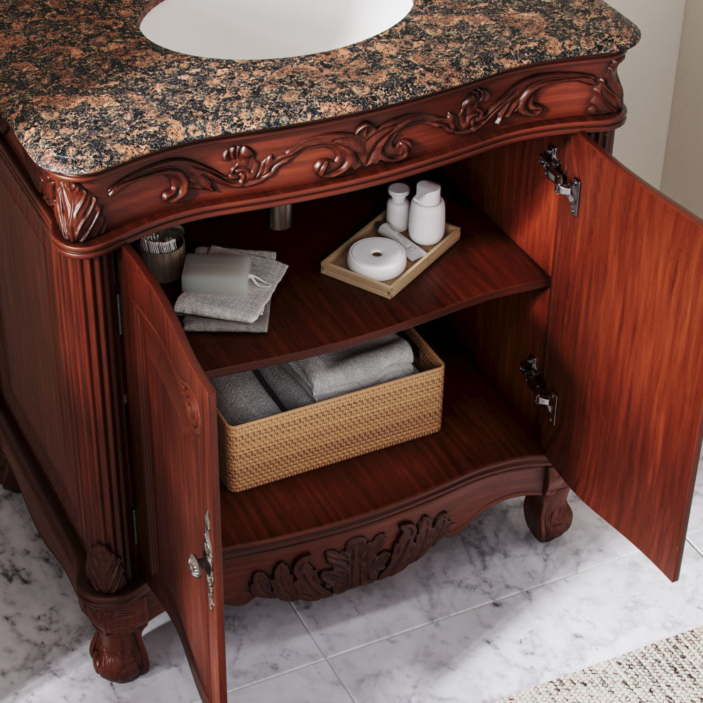 The Adelaide Bathroom Vanity, Brown, 32", Single Sink, Freestanding