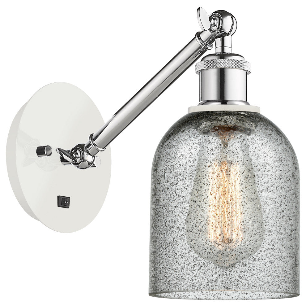 Innovations 317-1W-WPC-G257 1-Light Sconce, White and Polished Chrome