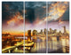 "Manhattan at Winter Sunset" Photo Metal Wall Art, 3 Panels, 36"x28"