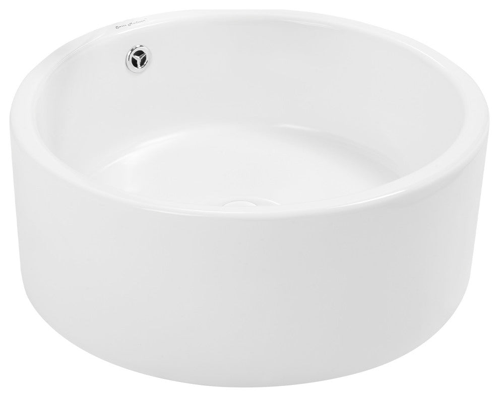 Monaco Round Vessel Sink, Glossy White