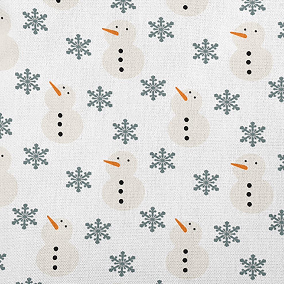 Snow Men In Snowstorm Accent Pillow, Blustone Green, 14"x20"