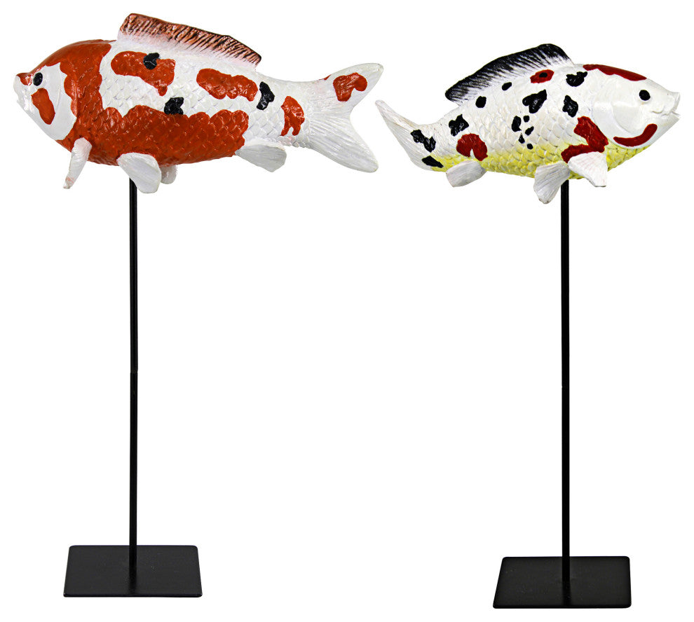 Japanese Koi Sculpture Set