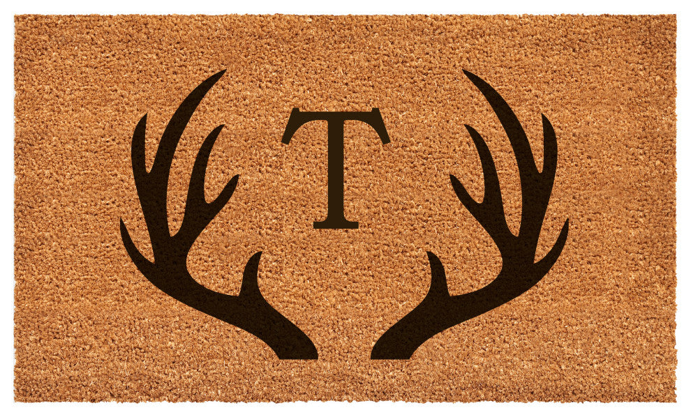 Calloway Mills Antler Monogram Doormat, 36"x72", Letter T