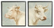 Vintage Farm Cattle Cows Watercolor Portrait Beige Blue,12 x 12
