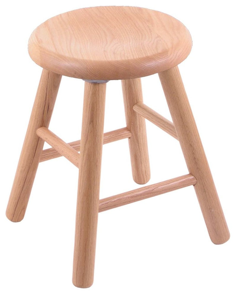 Holland Bar Stool, Oak Saddle Dish Vanity Stool, Smooth Legs