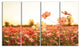 Cosmos Flowers on Sunset Background, Floral Canvas Art Print, 48"x28", 4 Panels