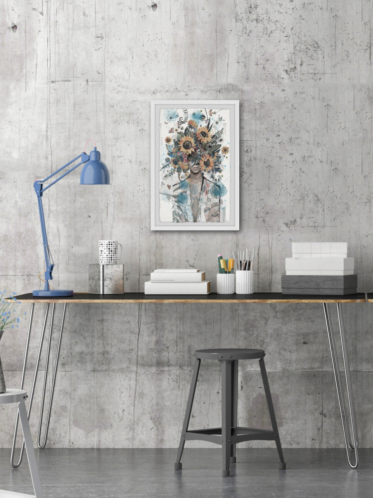 "Sunflower Glamour" Framed Painting Print, 12x18