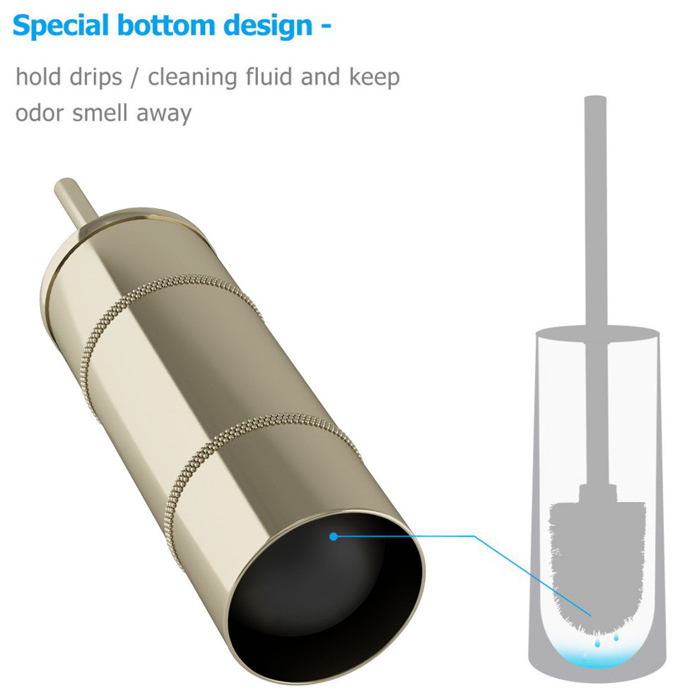 nu steel Round Shape Stainless Steel Toilet Brush Holder