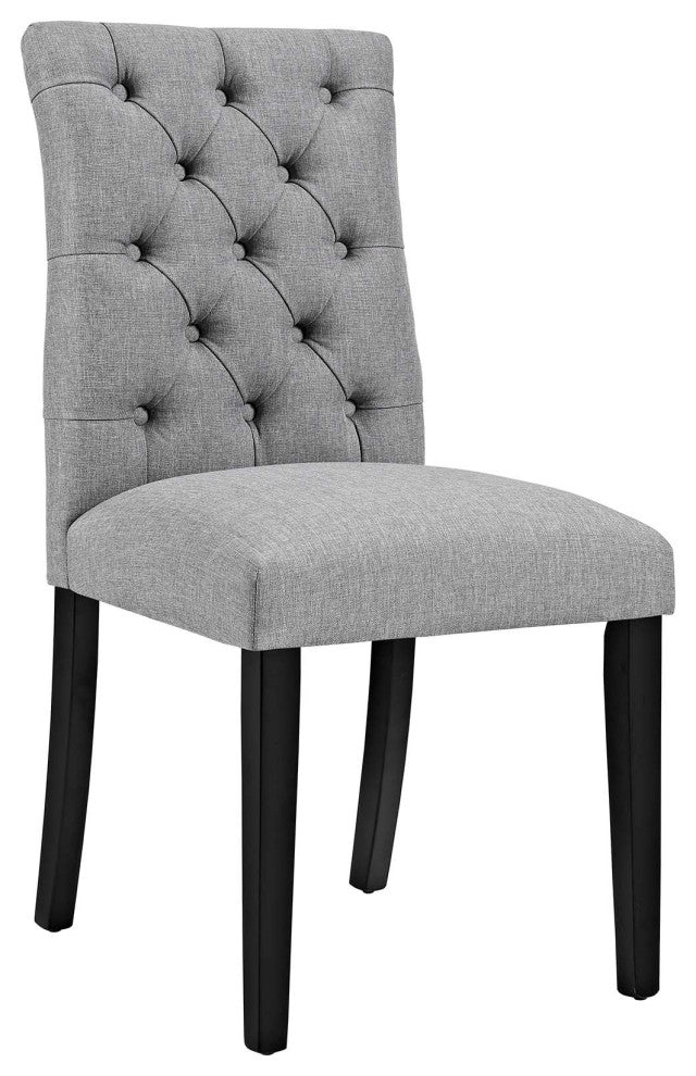 Modern Light Gray Duchess Fabric Dining Chair