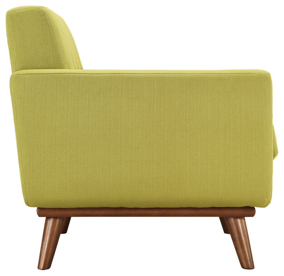 Modern Urban Contemporary Armchair and Loveseat, Wheatgrass Fabric, 2-Piece Set