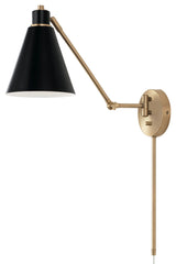 Capital Lighting 650111 Bradley 26" Tall Wall Sconce - Aged Brass / Black