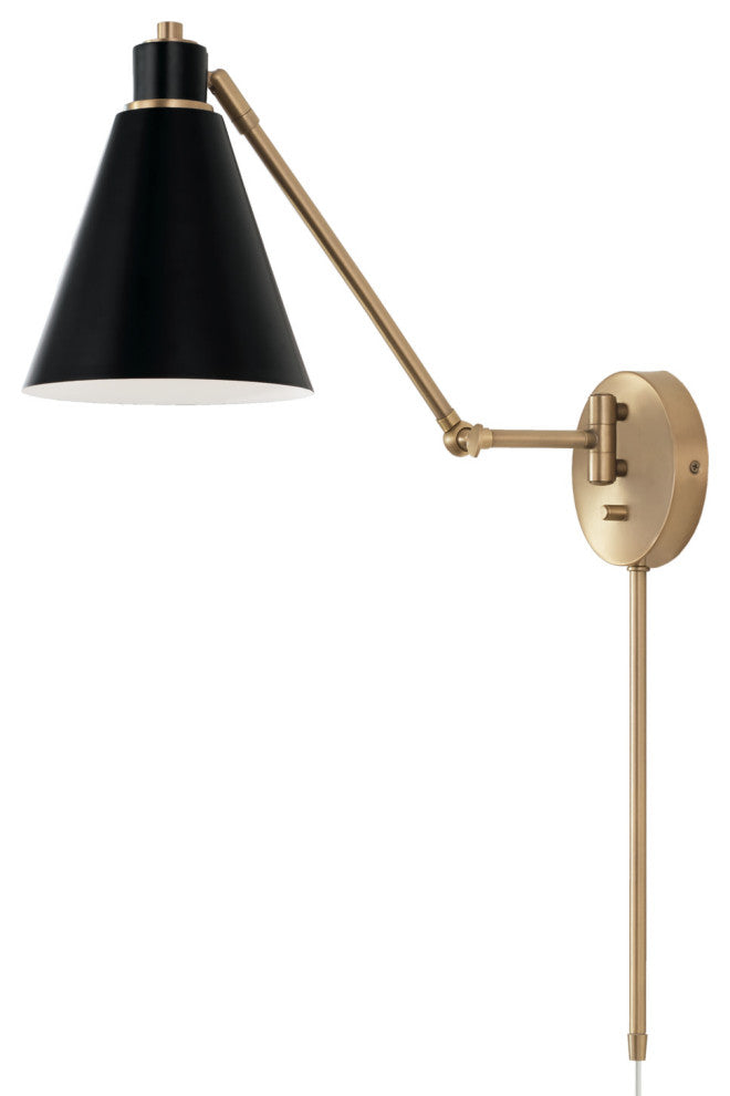 Capital Lighting 650111 Bradley 26" Tall Wall Sconce - Aged Brass / Black