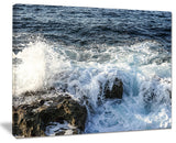 "Waves Breaking On Stony Beach" Seascape Wall Art, 20"x12"