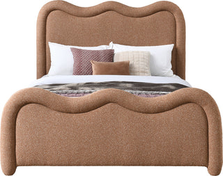 Gavin Upholstered Bed, Cognac, King, Chenille Fabric